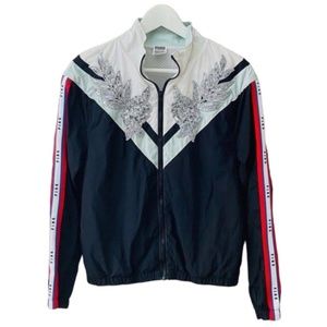 Victoria's Secret Pink Perfect Anorak Full-Zip, Bling pure Black and White, XS